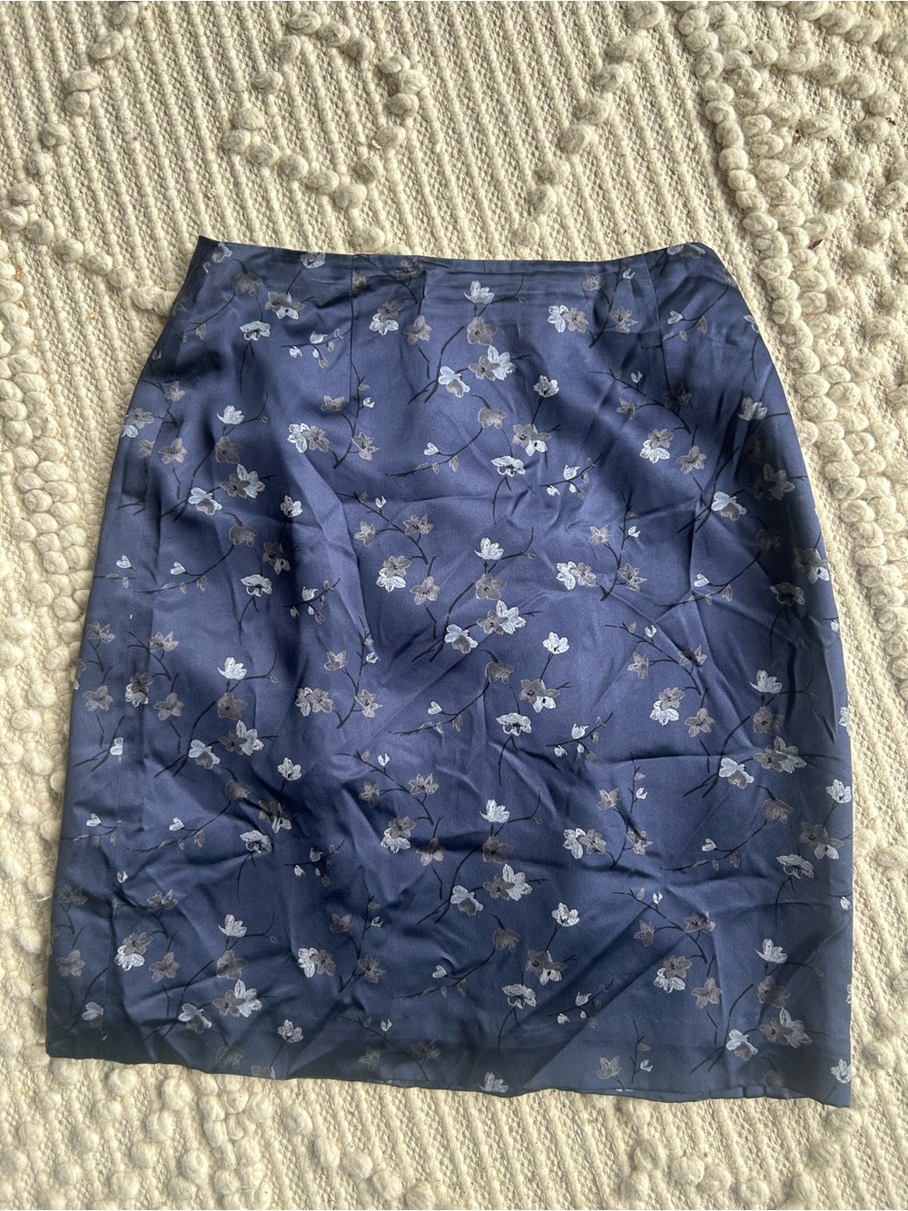 INC International Concepts Navy Floral Pencil Skirt